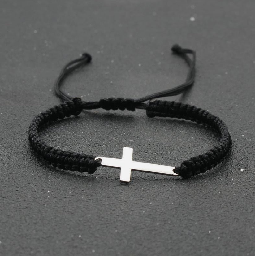 Cross on sale cord bracelet